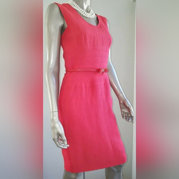 $3,800 OSCAR DE LA RENTA GORGEOUS CORAL RED WOOL SILK LINED RUNWAY DRESS US 6 - Picture 6 of 11